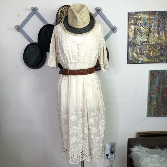 Johny Was Ambre embroidered BoHo cut out dress - Picture 8 of 12